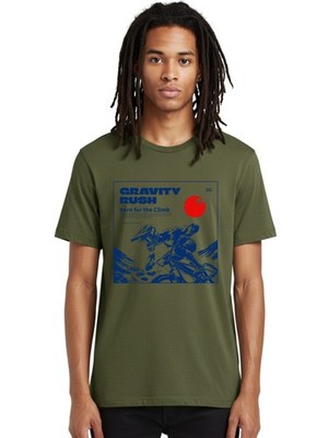 Gravity-Rush-Born-For-The-Climb Mens Graphic Tee,100% Cotton,Casual Summer Wear