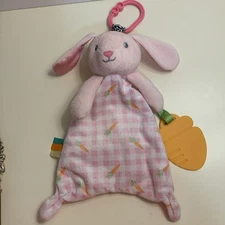 Magic Years 12” Pink Bunny Rabbit Crinkle Lovey W/Carrot Teether