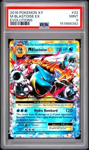 2016 POKEMON XY EVOLUTIONS #22 M BLASTOISE EX PSA 9