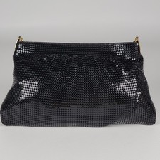 vintage black metal mesh evening clutch bag missing strap