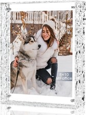 8x10 Picture Frame - Crystal Clear Acrylic Floating Photo Frame for 8x10, 8x8, 6