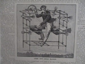 1885 WEIRD FLYING MACHINE PORTABLE CAMERA NOVELTY TOY COTTON SCIENTIFIC AMERICAN