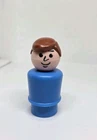 Vintage Fisher Price little people blue man/dad brown hair