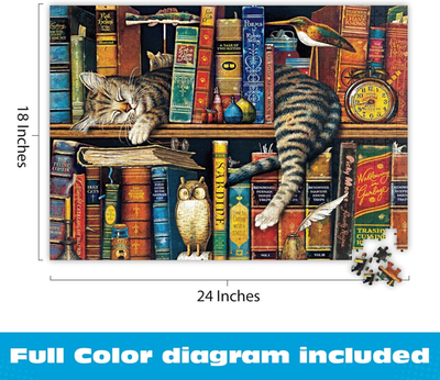 Frederick the Literate - 750 Piece Cat Jigsaw Puzzle for Adults