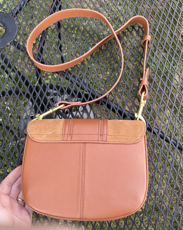 Bolsa de ombro SEE By CHLOE' Hana marrom e marrom camurça/couro NOVA - Imagem 2 de 4