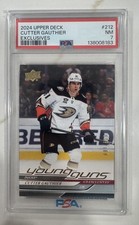 24-25 Upper Deck Young Guns  Cutter Gauthier Exclusive #212 PSA 7 #’d /100