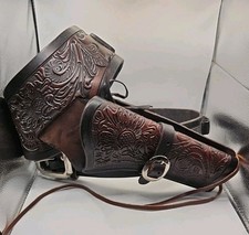 Classic Old West Styles Maker El Paso TX Leather Gun Belt Holster Size 42"-44"