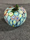 Fratelli Toso Vintage Millefiori Glass Apple Murano Paperweight