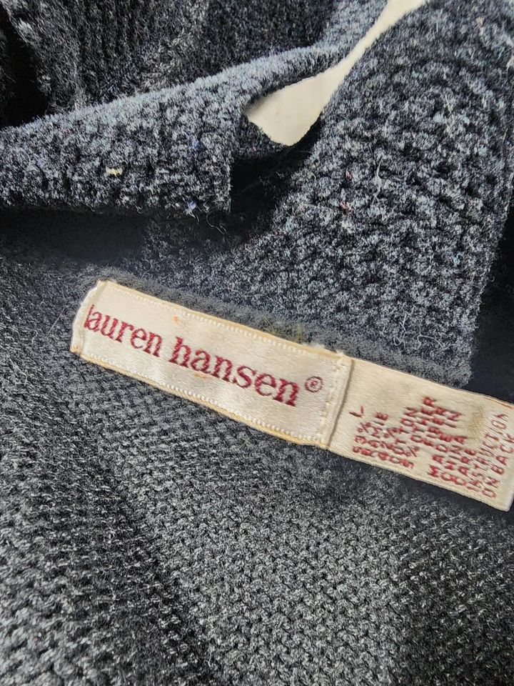 Винтажный кардиган Lauren Hansen на молнии спереди для Хэллоуина BOO осень уродливый свитер размер L - Изображение 3 из 4