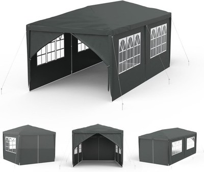 Partyzelt 3x6m  Gartenpavillon UV Schutz Stahlrahmen anthrazit