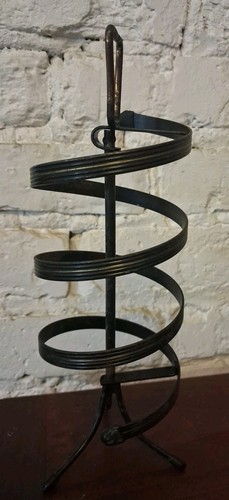 Vintage Mid Century Revolving Metal Earring Holder Stand  MCM Jewelery  - Picture 4 of 8