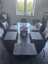 Smoked Glass 6 Seater Dining Table