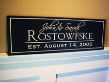 Personalized Carved Wood Family Name Sign With Established Date 7x20