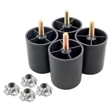 Tapered Sofa Legs 4-Pack 2.5-Inch Plastic with M8 Bolts for Furniture Cabinets