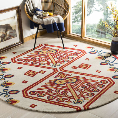Safavieh Aspen IVORY / MULTI 7' X 7' Round Area Rug - APN703A-7R