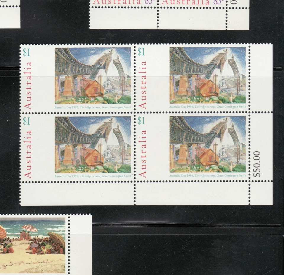 1996 Australia Day Sc# 1573-76 - Paintings, Art & Artists - 4 MNH corner blocks - Image 4 of 4