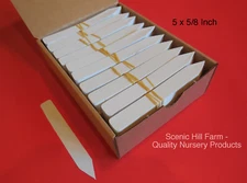 White Plastic Plant Stakes  5" X 5/8"  Markers Plant Labels Tags Made in USA