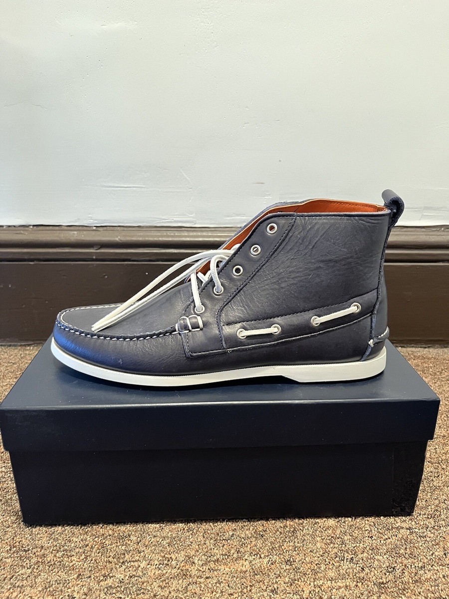 Ralph Lauren Telford Chukka Boat Boots Navy Calf Sz US10.5D 