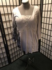 Nine West Womens Top 2x  lace accent detailing on sleeve Cotton Long Sleeve