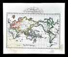 c.1848 Glaser Atlas Map - World North South America Africa Europe Asia Australia