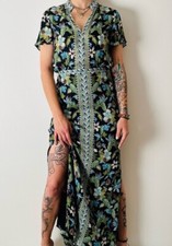 Tory Burch Dress Wisteria Garden Maxi 100% Silk Floral Boho