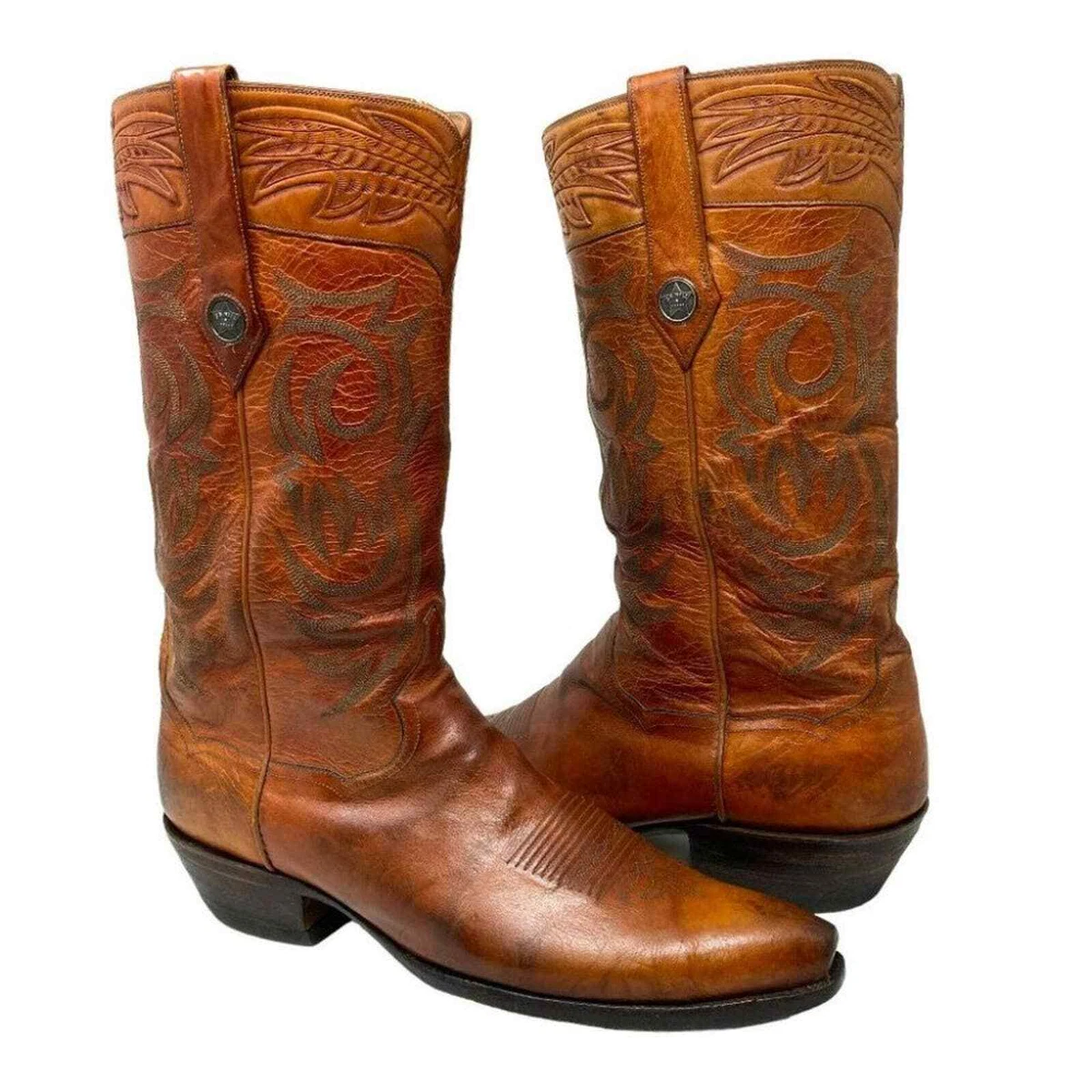 J.B. Hill Whiskey Brown Kangaroo Leather Cowboy Boots Size 11 eBay
