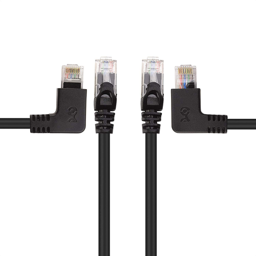 Cable Matters 10Gbps Combo-Pack 90 Degree Cat 6, Cat6 Right Angle Ethernet \ - Afbeelding 2 van 12