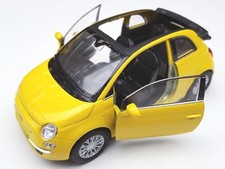 BLITZ VERSAND Fiat 500 C 2010  gelb / yellow Welly Modell Auto 1:34-39 NEU OVP 1