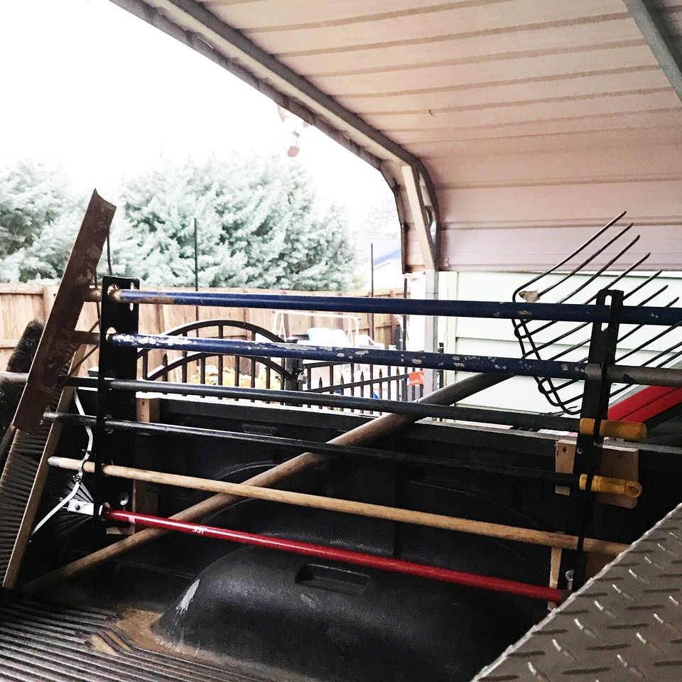 Tool Holder Organizer Truck Trailer Rack Storage Rakes Shovels Travel ...