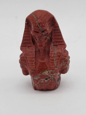 Crimson Pharaoh 2.25'' Red Jasper Carved Crystal Egyptian Skull Crystal Healing