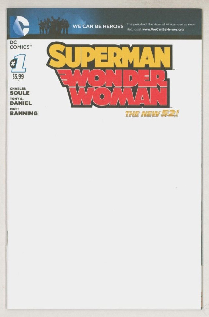 Superman Wonder Woman #1 ~ DC Comics Blank Sketch Cover Variant Tony Daniel Art