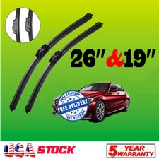 26 19 Quality Bracketless Windshield Wiper Blades J-hook Pair All Season
