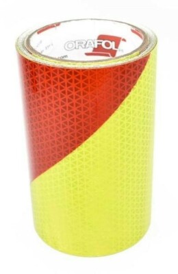Orafol V98 77675-610 6'' x 10' RH Red & Fluorescent Lime Chevron Reflective -USA
