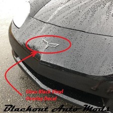 Gloss Black C6 Corvette 2005-2013 Frontrear Emblem Flag Overlay Blackout