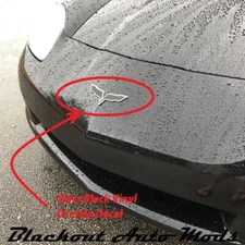 Gloss Black C6 Corvette 2005-2013 Front/Rear Emblem Flag Overlay Blackout