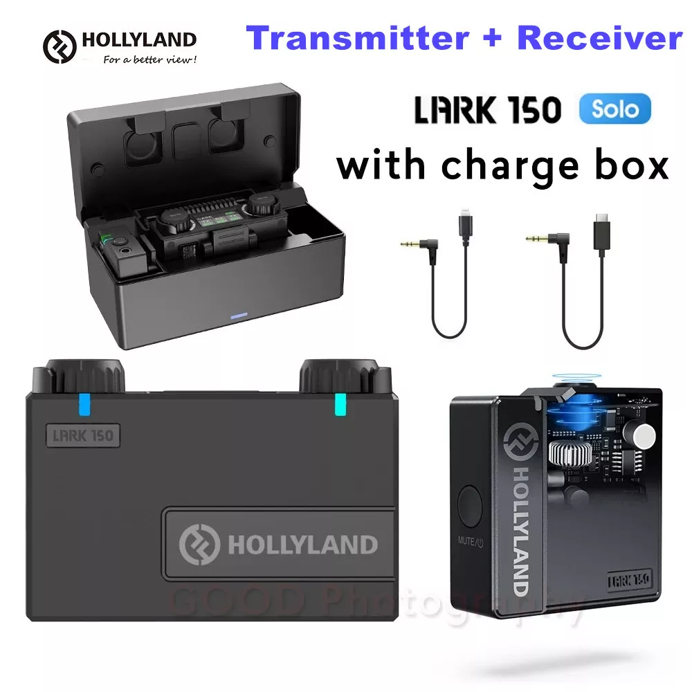 Hollyland LARK 150 Solo 2.4G Wireless Video Microphone System with