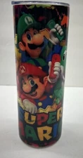 Super Mario Zonegrace Tumbler, 20 oz stainless steel cup with lid. Zonegrace