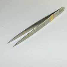 Micrins MIJFL-3 Jeweler Forceps Straight 9mm Flat Handle 0.3mm Tips 13.5cm