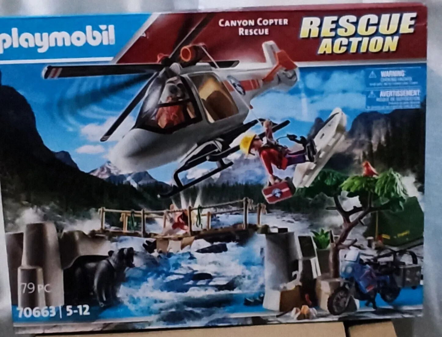 Hélicoptère de sauvetage du Grand Canyon PLAYMOBIL City Action 70663 jouet enfant