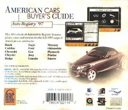 Auto Registry '97 American Cars Buyer's Guide (PC/MAC)-CD, 1997)NEW CD in SLEEVE - Image 3 of 3