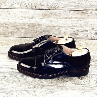 NEW* $749 Caporicci Abrasivato 8 M Italy Patent Calfskin  display picture 3