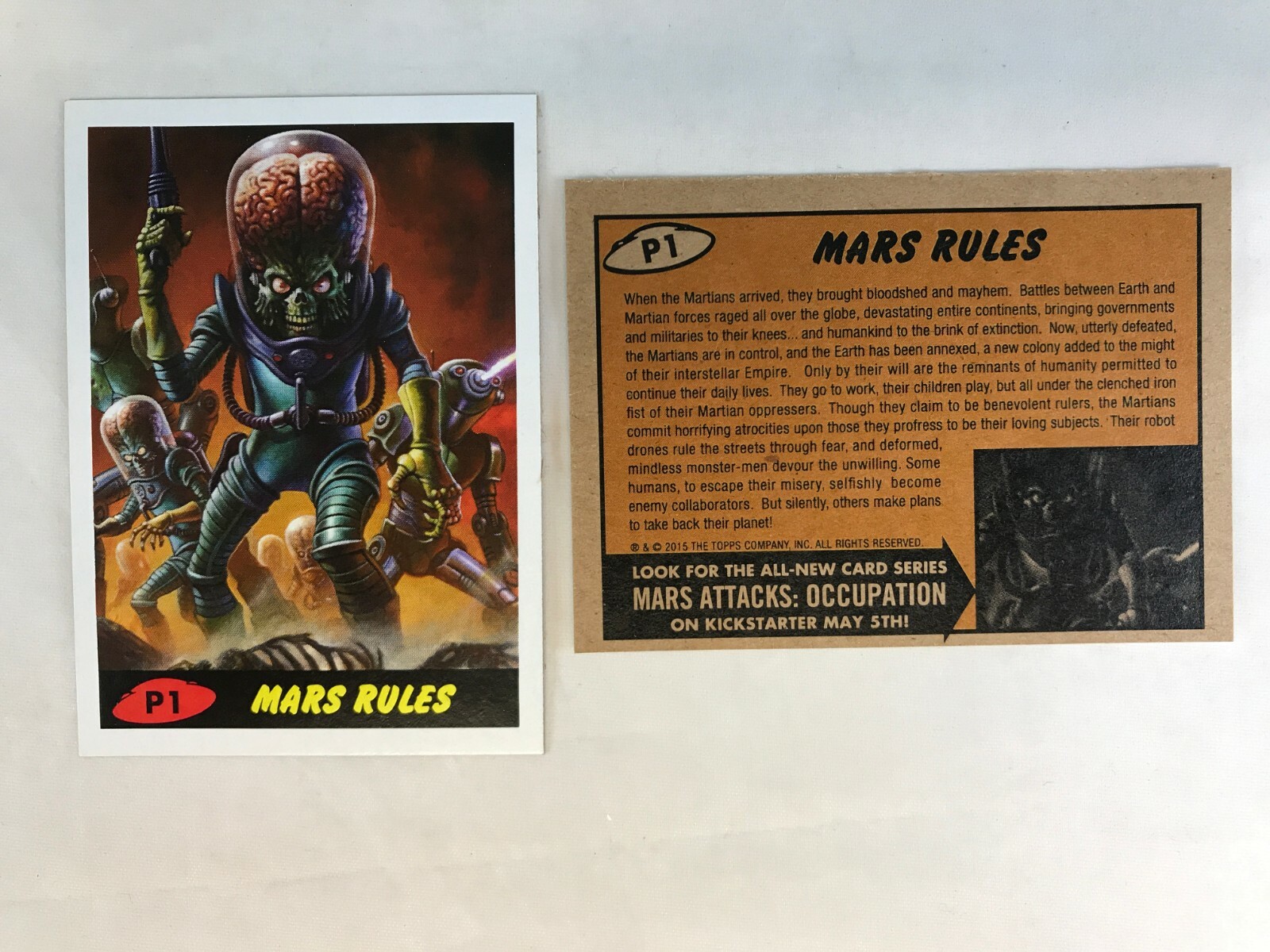 CHEAP PROMO CARD: MARS ATTACKS! OCCUPATION (Topps 2015) RED COLOR #P1