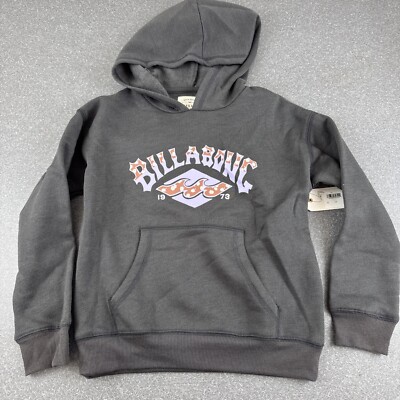 Billabong Girls Surf Heritage S/8 Hoodie Gray Pullover NEW W TAGS MSRP 44.95