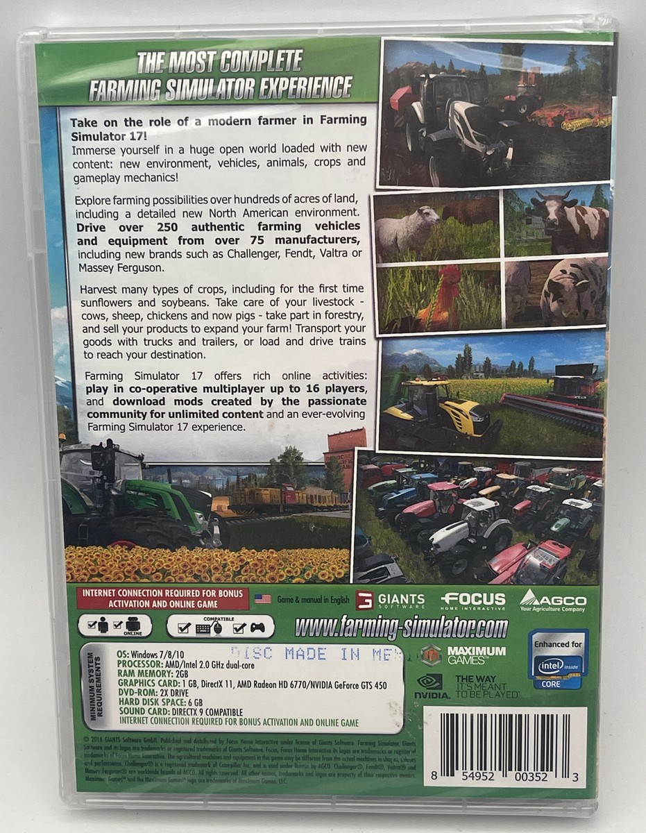 FARMING SIMULATOR 17 (PC DVD-ROM, 2016) Brand New & Factory Sealed