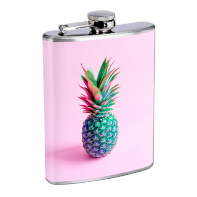 Pineapple Em3 Flask 8oz Stainless Steel Hip Drinking Whiskey