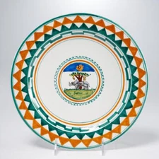 Palio di Siena Italian Contrade Selva Forest Rhino Green Orange Dinner Plate 11"