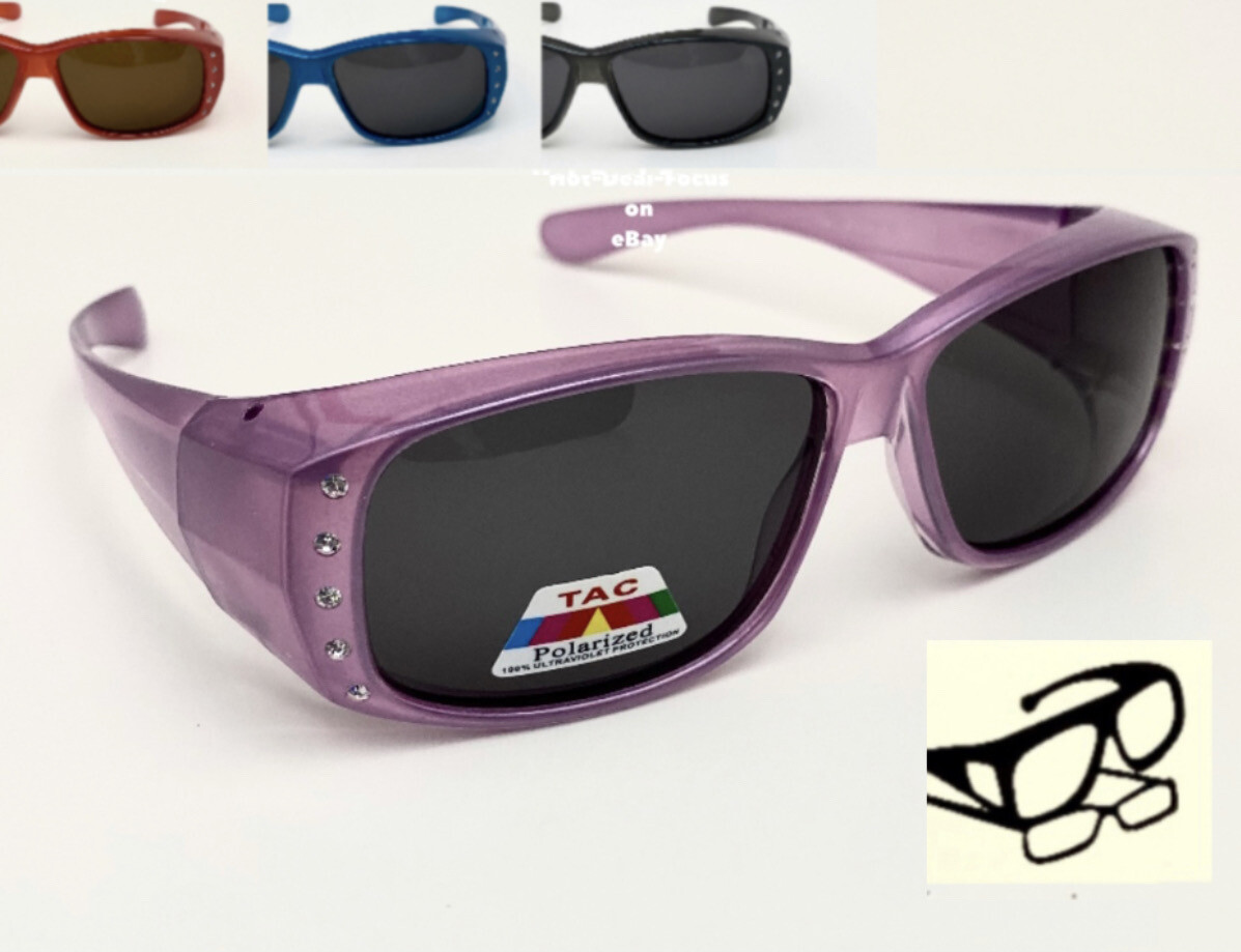 Fit Over Glasses Rhinestone Polarized Sunglasses with Case The Fresh Fit Over Glasses Rhinestone Polarized Sunglasses  main image 4