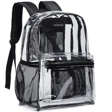 Clear Backpack Heavy Duty PVC Transparent Backpack with Reinforced Strap for ...
