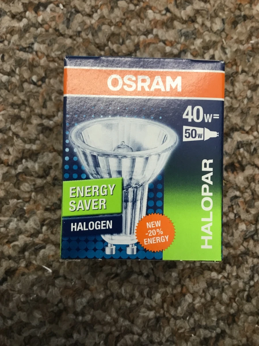 OSRAM HALOPAR 16 ALU ES GU10 40W 50W ENERGY SAVER HALOGEN BULBS 30 FLOOD x12