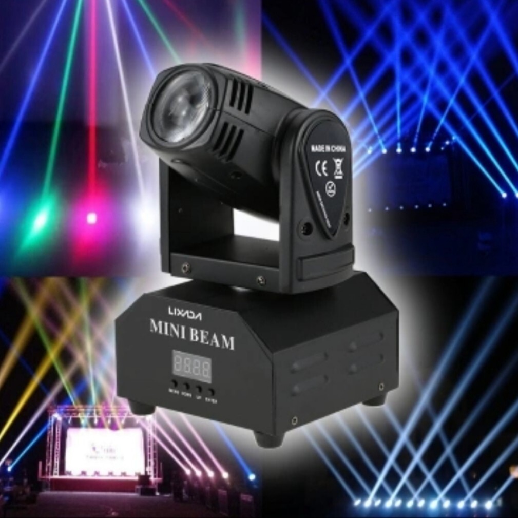 Projecteur LED jeu de lumière rotatif lyre mobile Lixada pour DJ et soirée